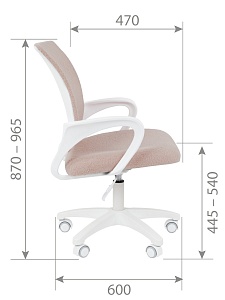 Детское компьютерное кресло CHAIRMAN KIDS 103 LT, ткань букле barni, зефир, пластик белый